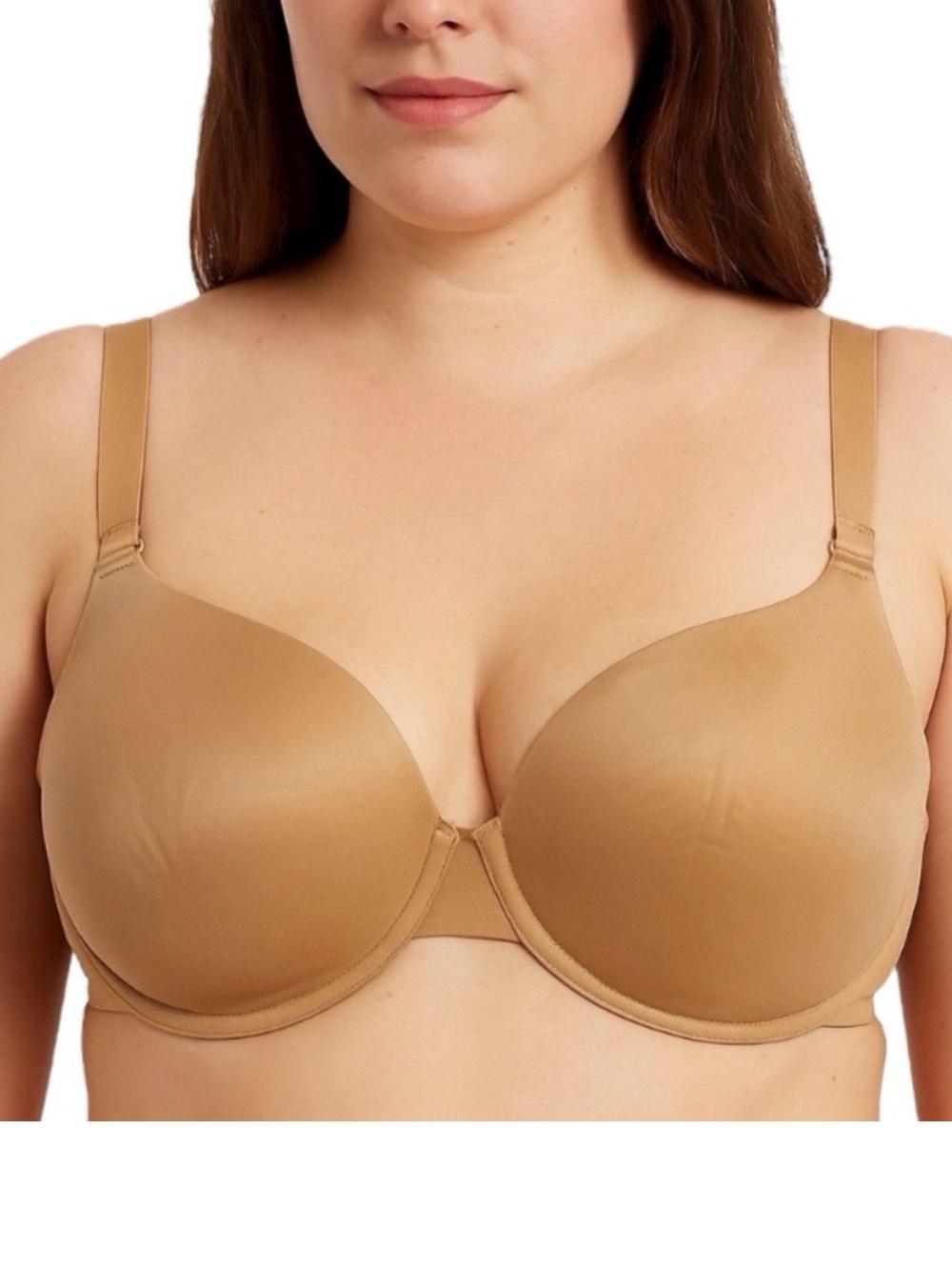 Lilyette by Maidenform 40D Nude Full Coverage Underwire T-Shirt Bra Beige Tan